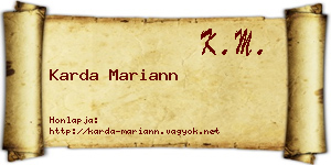 Karda Mariann névjegykártya